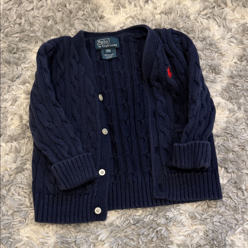 Polo by Ralph Lauren Kids Navy Knit Cardigan and Vest - Picture 5 of 6